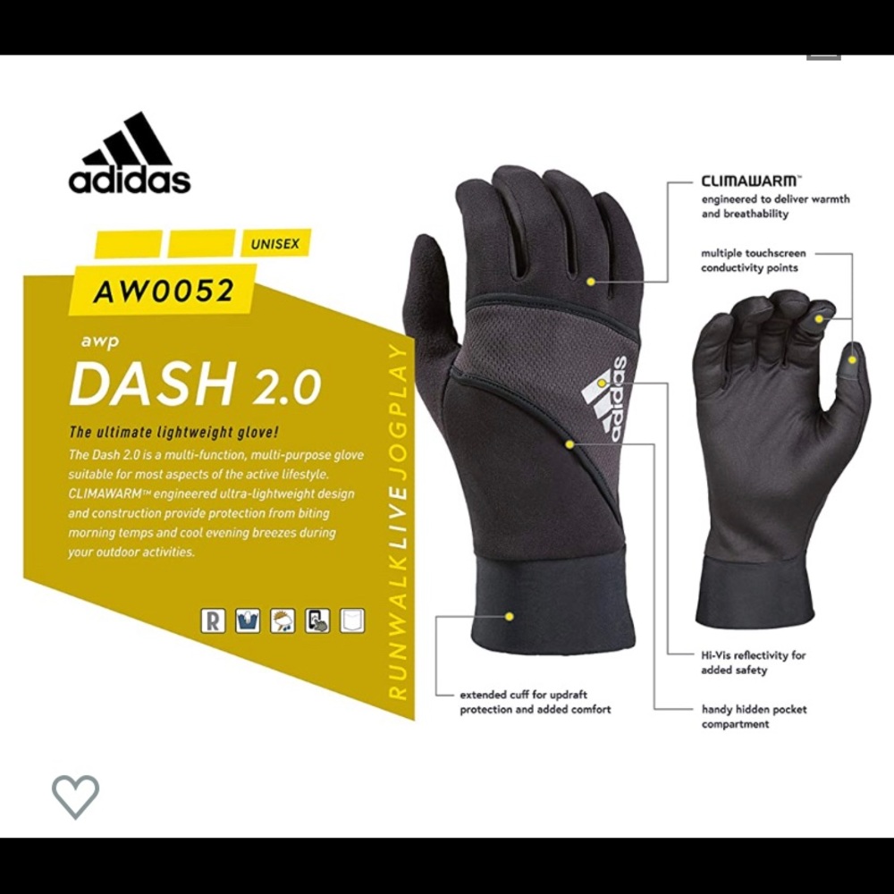 Adidas unisex light weight gloves